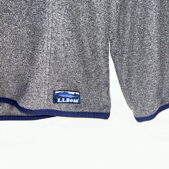 LL Bean 1/4 Zip Lightweight Fleece Pullover Sweater Logo Gray Size L Women's - Picture 4 of 6